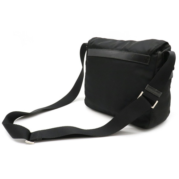 Prada Leather Shoulder Nylon Black Bag Crossbody - Picture 1 of 9